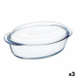 Fuente para Horno Pyrex Classic Vidrio Transparente Vidrio 33 x 20 x 10 cm Con Tapa (3 Unidades)