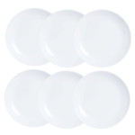 Set de Platos Luminarc Diwali 6 pcs Blanco Vidrio 19 cm