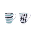 Taza Bidasoa Zigzag Multicolor Cerámica 2 Piezas 330 ml