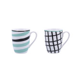 Taza Bidasoa Zigzag Multicolor Cerámica 2 Piezas 330 ml