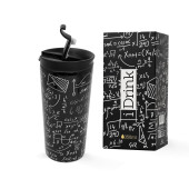 Taza Termo con Tapa iTotal Mathematics Doble pared Negro Acero Inoxidable 350 ml