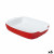 Fuente para Horno Pyrex Signature Blanco Rojo Cerámica Rectangular 29 x 19 x 7 cm (6 Unidades)