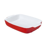 Fuente para Horno Pyrex Signature Blanco Rojo Cerámica Rectangular 29 x 19 x 7 cm (6 Unidades)