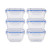 Set de Fiambreras Hermético Azul Transparente Plástico 900 ml 14,5 x 8,5 x 14,5 cm (8 Unidades)