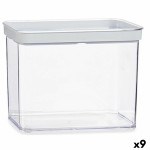 Tarro Transparente Silicona Poliestireno ABS 2,2 L 10,5 x 16,1 x 21 cm (9 Unidades)