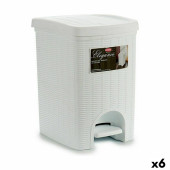 Papelera con Pedal Stefanplast Elegance Blanco Plástico 20 L 27,5 x 38,5 x 31 cm (6 Unidades)